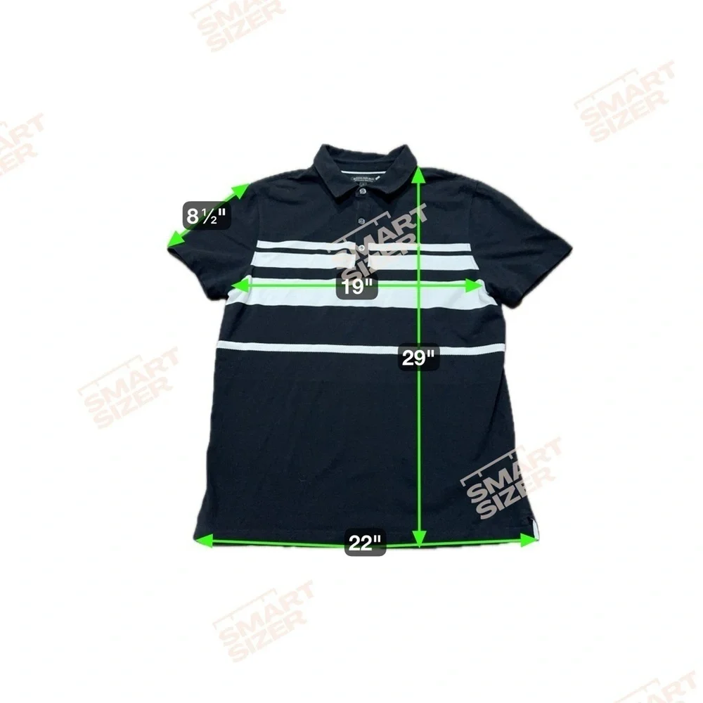 Banana Republic Performance Pique Polo Short Sleeve Black White Size Large